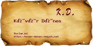 Kövér Dénes névjegykártya